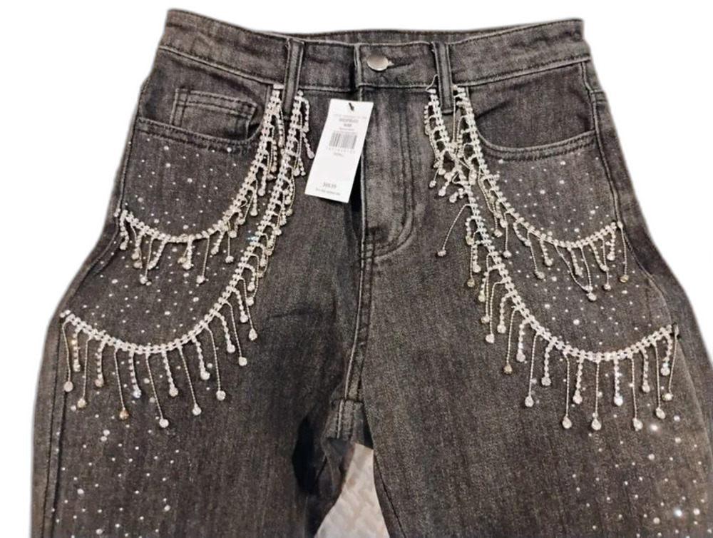 New Buckle Rhinestone embellished jeans